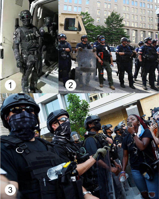 3 photos of men in tactical gear